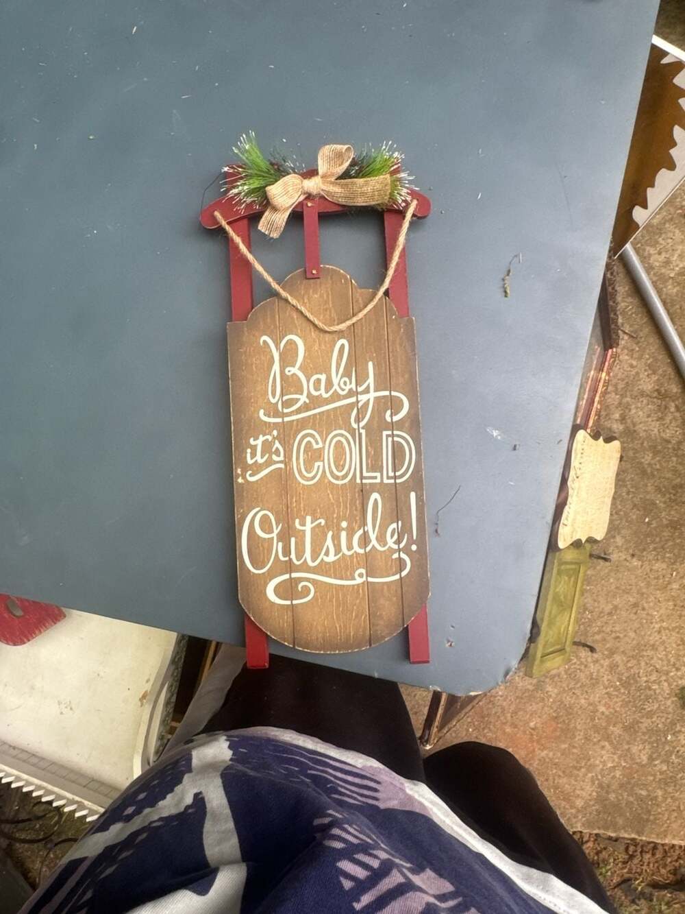 "Baby It's Cold Outside" Decorative Wooden Sled Wall Hanging